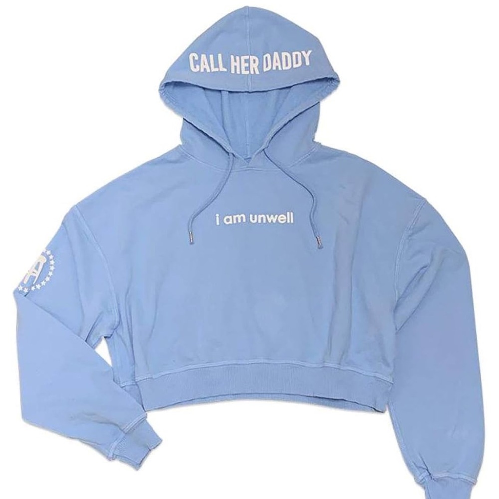 Call Her Daddy “I am unwell” cropped hoodie